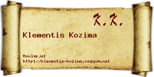Klementis Kozima névjegykártya